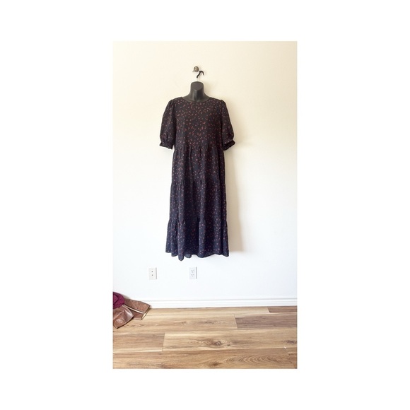 Apricot Oversized Midi  Patterned Dress - Picture 11 of 13